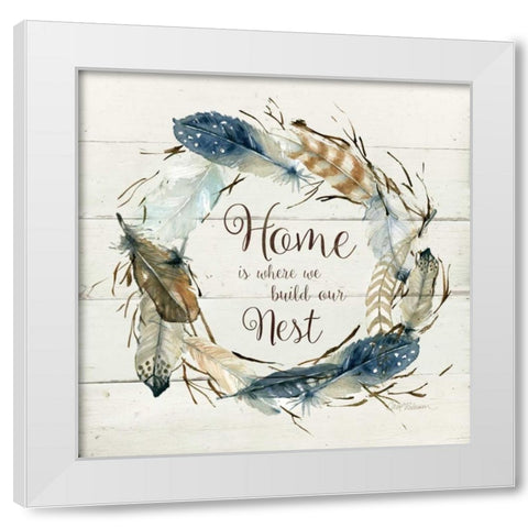 Feather Home Nest White Modern Wood Framed Art Print by Robinson, Carol
