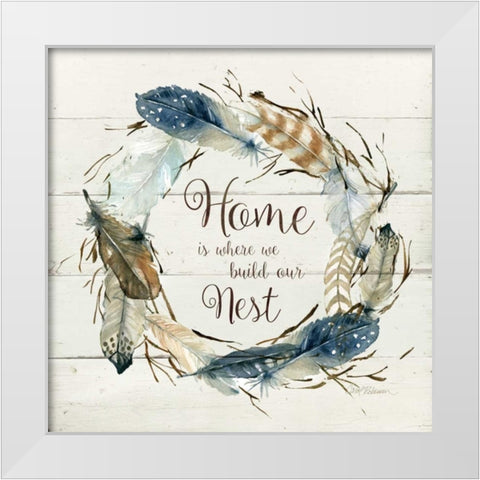 Feather Home Nest White Modern Wood Framed Art Print by Robinson, Carol