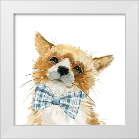 Cute Critter Fox White Modern Wood Framed Art Print by Robinson, Carol