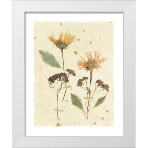 Pressed Daisies White Modern Wood Framed Art Print by Robinson, Carol