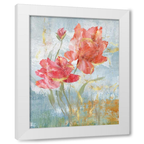 Floral Dance I White Modern Wood Framed Art Print by Nan