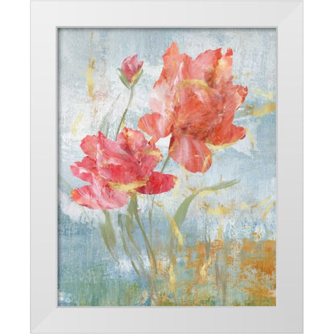 Floral Dance I White Modern Wood Framed Art Print by Nan