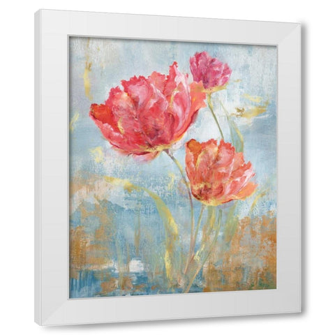 Floral Dance II White Modern Wood Framed Art Print by Nan