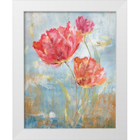 Floral Dance II White Modern Wood Framed Art Print by Nan