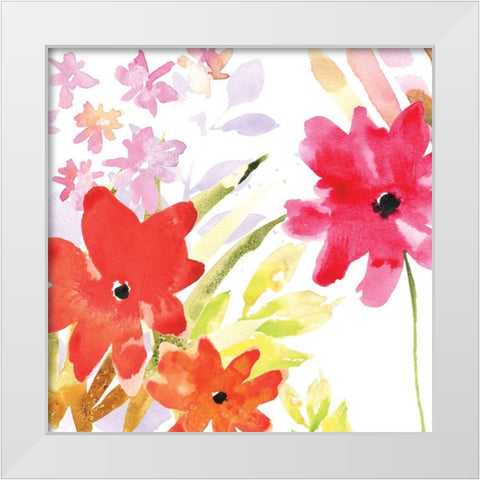 Spontaneous Blooms II White Modern Wood Framed Art Print by Brown, Erin