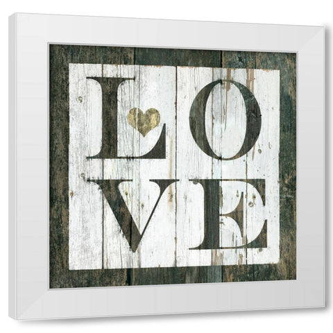 Love White Modern Wood Framed Art Print by Robinson, Carol