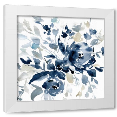 Indigo Garden I White Modern Wood Framed Art Print by Robinson, Carol