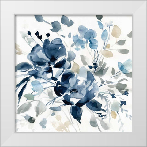 Indigo Garden II White Modern Wood Framed Art Print by Robinson, Carol
