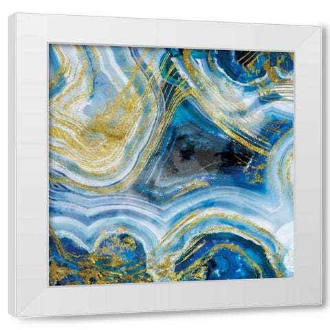 Touch of Gold Agate I White Modern Wood Framed Art Print by Delimont, Danita