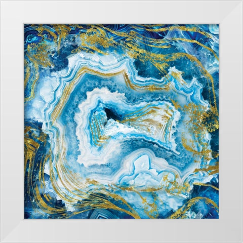 Touch of Gold Agate White Modern Wood Framed Art Print by Delimont, Danita