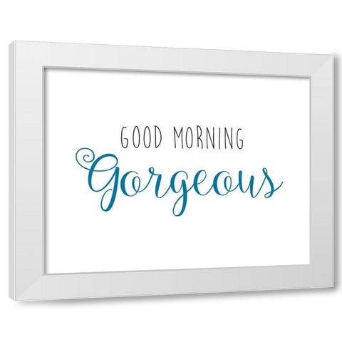 Good Morning White Modern Wood Framed Art Print by CAD DESIGNS