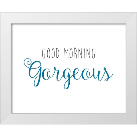 Good Morning White Modern Wood Framed Art Print by CAD DESIGNS