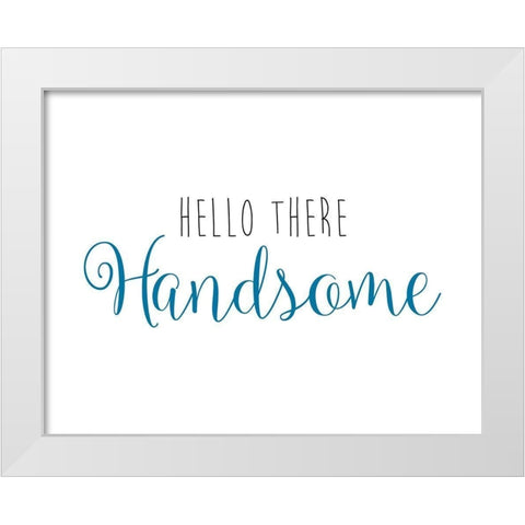 Hello There White Modern Wood Framed Art Print by CAD DESIGNS