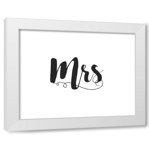 Mr. and Mrs. II White Modern Wood Framed Art Print by CAD DESIGNS