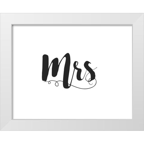 Mr. and Mrs. II White Modern Wood Framed Art Print by CAD DESIGNS