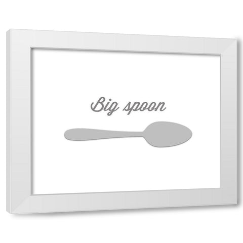Big Spoon White Modern Wood Framed Art Print by CAD DESIGNS