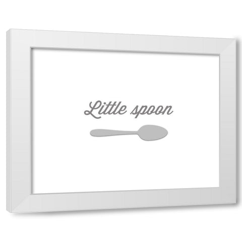 Little Spoon White Modern Wood Framed Art Print by CAD DESIGNS