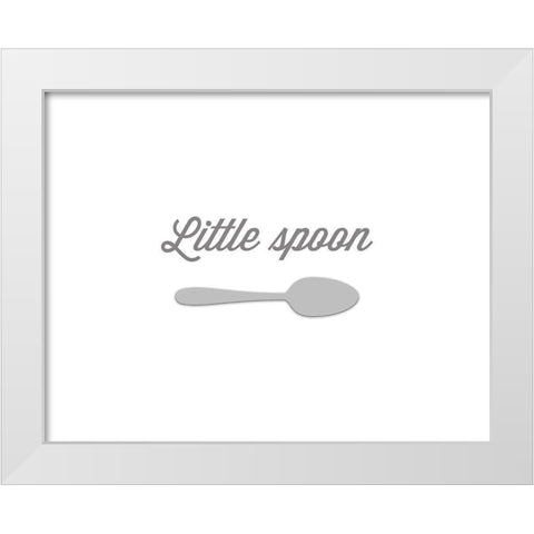 Little Spoon White Modern Wood Framed Art Print by CAD DESIGNS