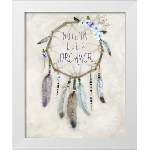Boho Dreamcatcher White Modern Wood Framed Art Print by Dunlap, Marilyn