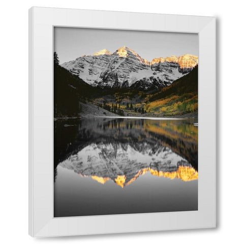 White River Sunrise White Modern Wood Framed Art Print by Barger, John