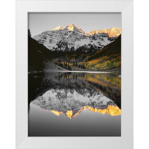 White River Sunrise White Modern Wood Framed Art Print by Barger, John