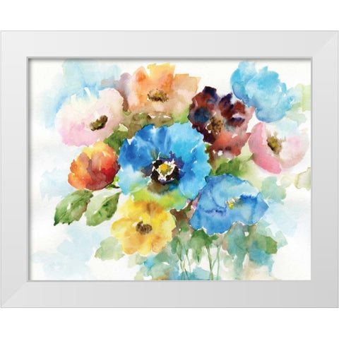 Color Wheel Bouquet II White Modern Wood Framed Art Print by Nan