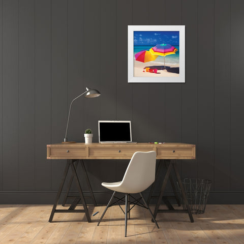 Bright Beach I White Modern Wood Framed Art Print by Delimont, Danita