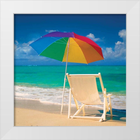 Bright Beach II White Modern Wood Framed Art Print by Delimont, Danita