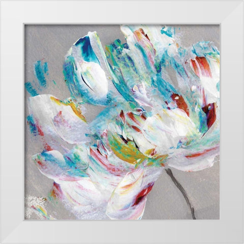 Flower Power White Modern Wood Framed Art Print by Craven, Katrina