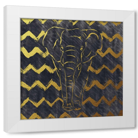 Brushed Elephant White Modern Wood Framed Art Print by Murray, Amanda
