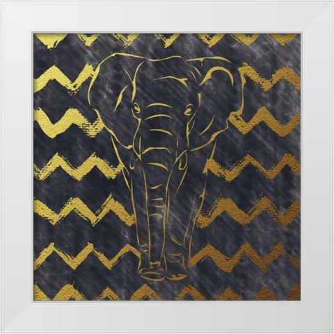 Brushed Elephant White Modern Wood Framed Art Print by Murray, Amanda