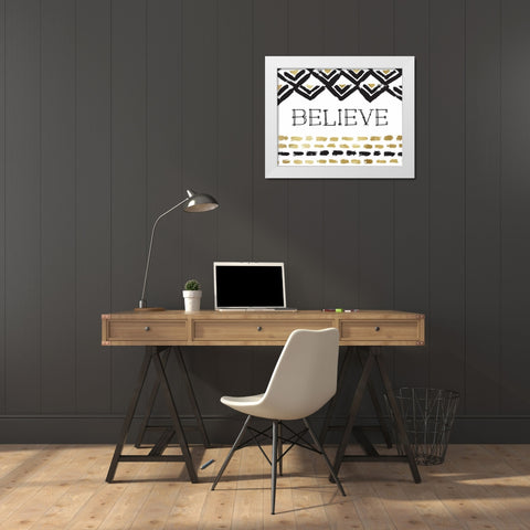 Believe White Modern Wood Framed Art Print by Murray, Amanda