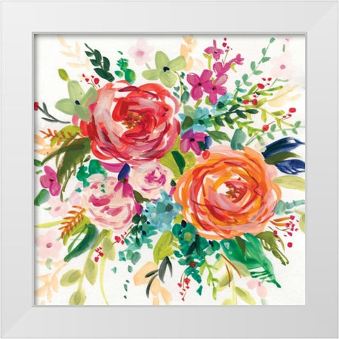 Bright Bouquet I White Modern Wood Framed Art Print by Robinson, Carol