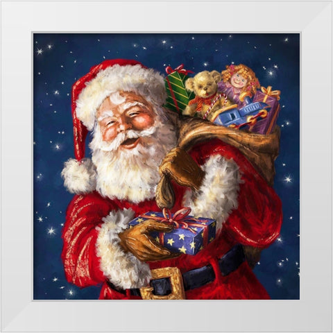 Jolly Old St. Nick White Modern Wood Framed Art Print by Corti, Marcello