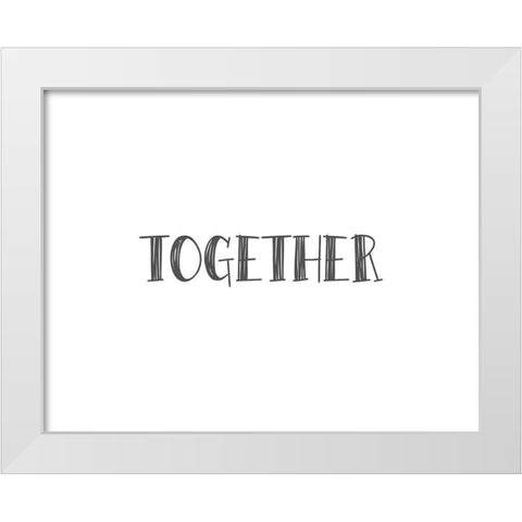 Together White Modern Wood Framed Art Print by CAD DESIGNS