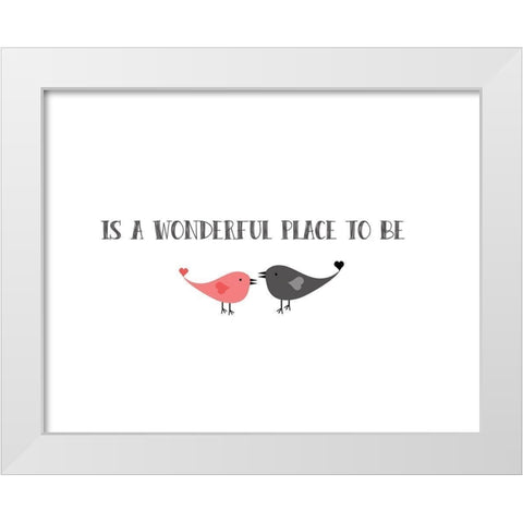 Wonderful Place White Modern Wood Framed Art Print by CAD DESIGNS