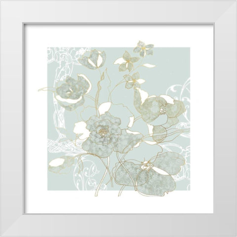 Filigree Floral II White Modern Wood Framed Art Print by Robinson, Carol