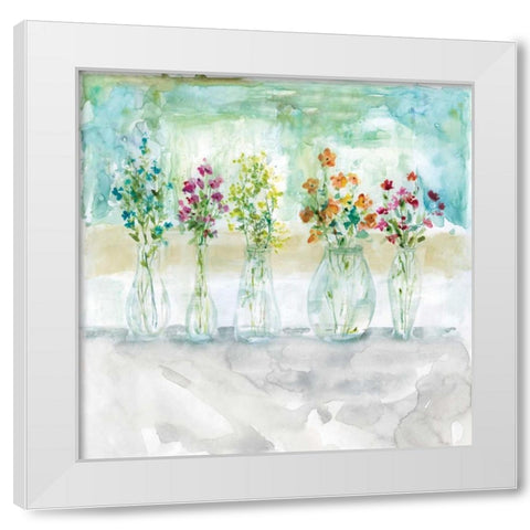Color Wash Bouquet White Modern Wood Framed Art Print by Robinson, Carol