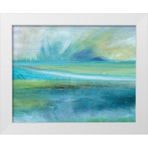 Sunrise Splash White Modern Wood Framed Art Print by Nan