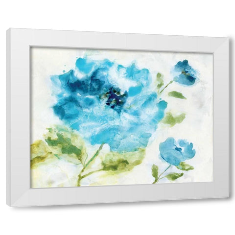 Softly Blue White Modern Wood Framed Art Print by Nan