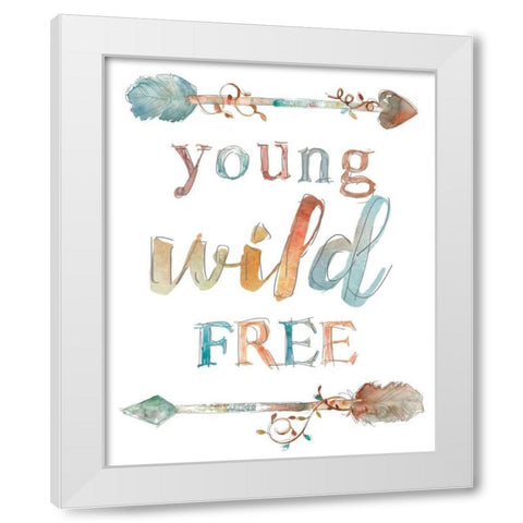 Young Wild Free White Modern Wood Framed Art Print by Robinson, Carol