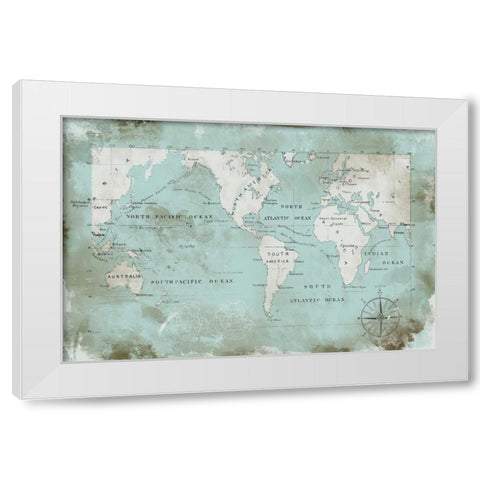 Ocean Blue White Modern Wood Framed Art Print by Robinson, Carol