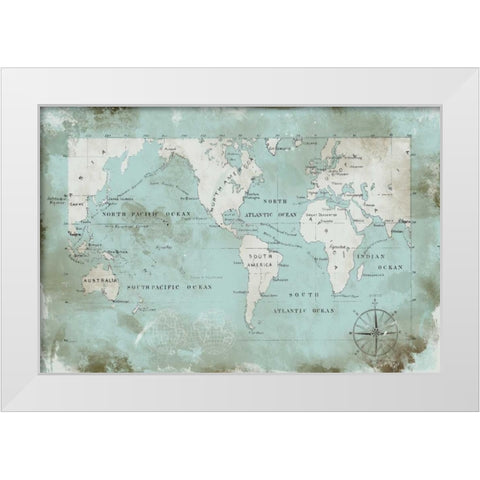 Ocean Blue White Modern Wood Framed Art Print by Robinson, Carol