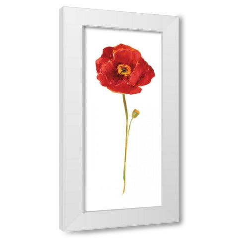 Poppy Pop I White Modern Wood Framed Art Print by Nan