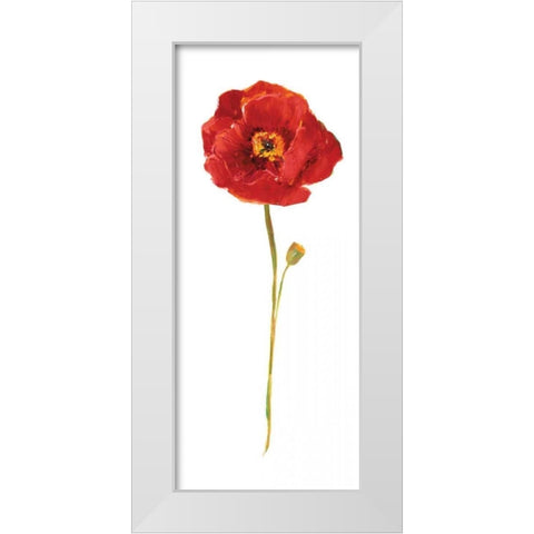 Poppy Pop I White Modern Wood Framed Art Print by Nan