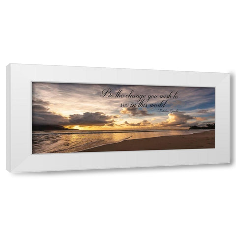 Be The Change White Modern Wood Framed Art Print by Shoemaker, Andrew