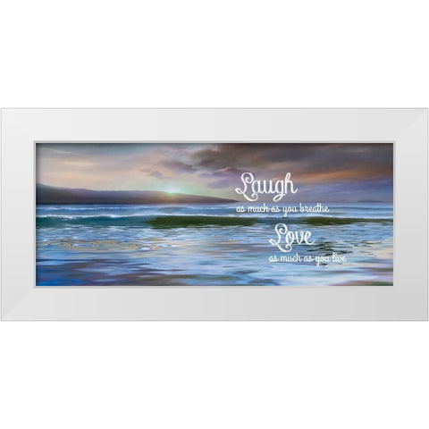 Laugh As Much White Modern Wood Framed Art Print by Calascibetta, Mike