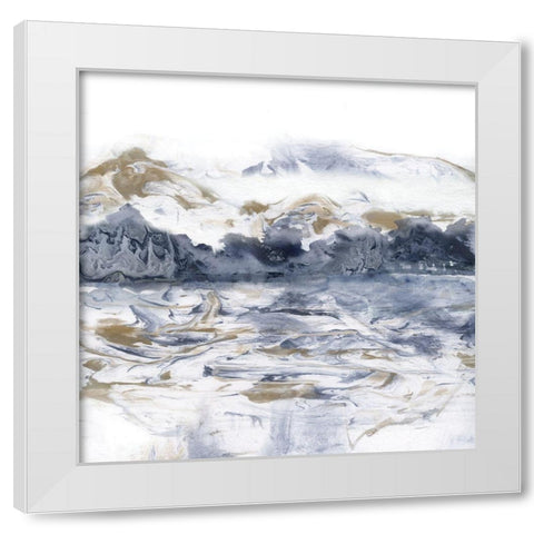 Marblescape White Modern Wood Framed Art Print by Nan