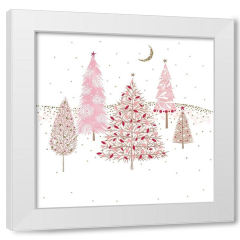 Pretty Pink Trees White Modern Wood Framed Art Print by Sheldon, Christine