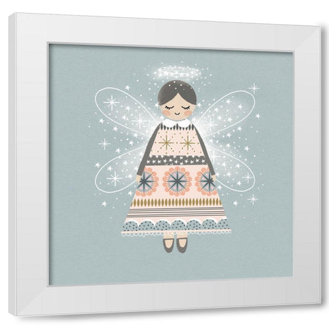 Sweet Holiday Angel White Modern Wood Framed Art Print by Wren, Jenny